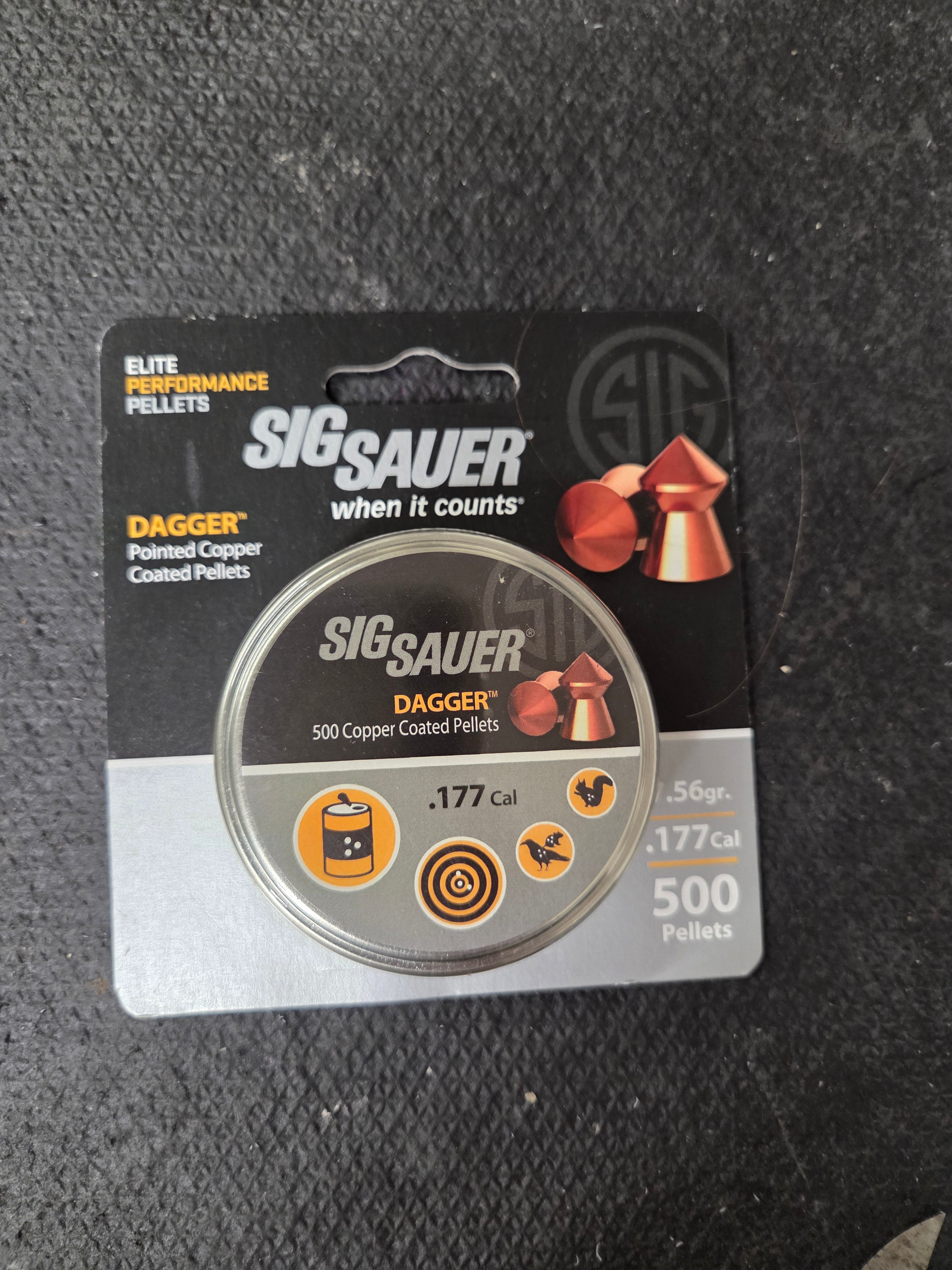 Sig Sauer Copper Coated Lead Pellets – .177, Tin of 500