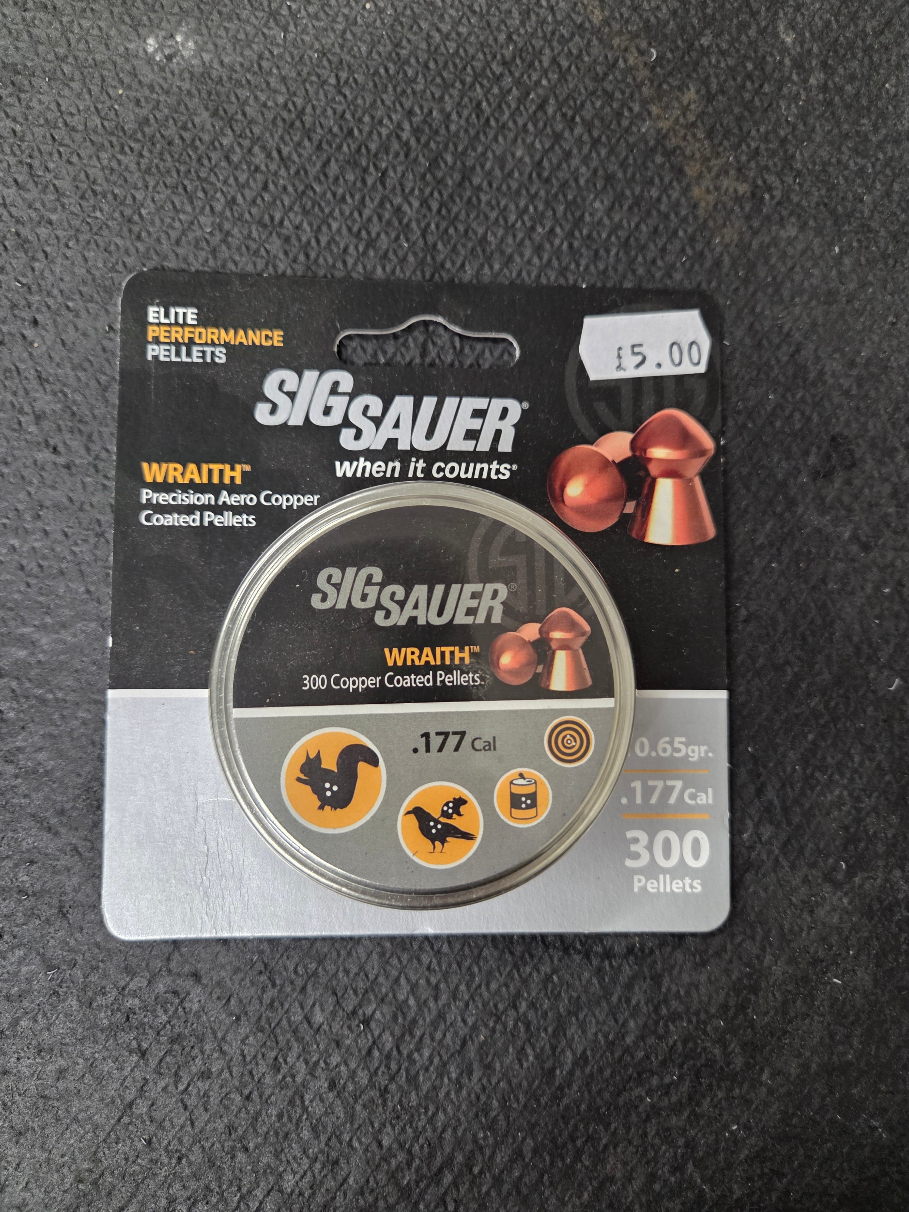 Sig Sauer Wraith Precision Domed Head Pellets – .177, Tin of 300